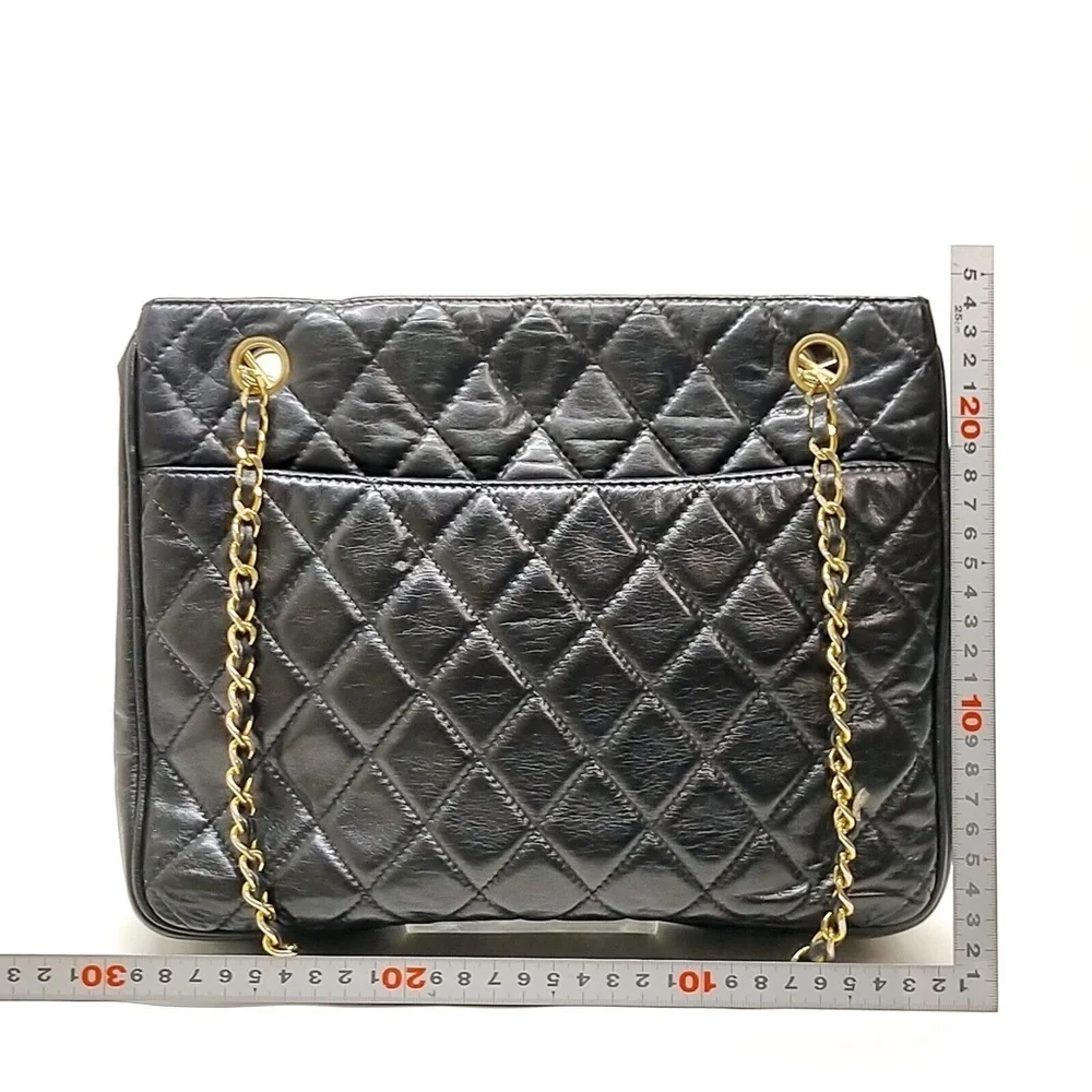 Chanel Black Lamb Skin Tote
